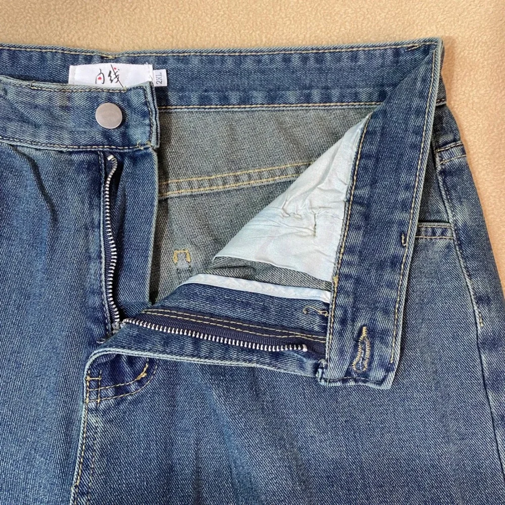 Tallgira Wide Leg Jeans Mens 2XL‎ 34x33 Blue Relaxed Fit Denim Streetwear NWT